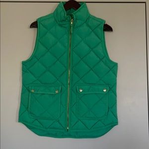 J Crew Down Puffer Vest in Bright Green - Size M